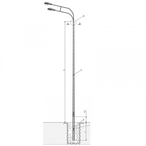 Опора освещения НПГ-10,0(100)/11,5-02-ц